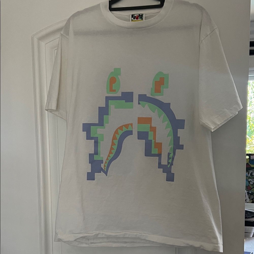 White T-Shirt with Colorful Graphic